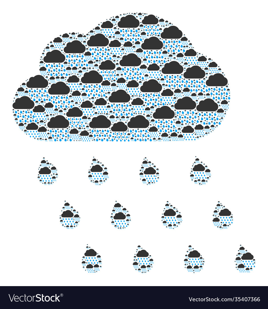 Rain cloud recursive mosaic itself items Vector Image Rain cloud recursive mosaic itself items