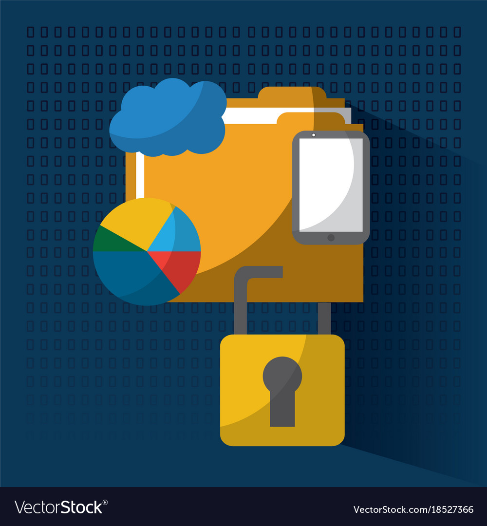 Security chart pie diagram cloud folder mobile