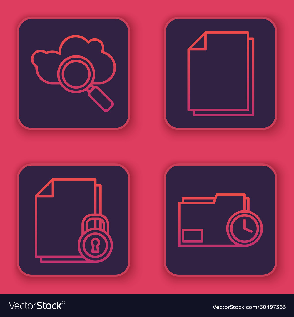 Set Line Search Cloud Computing Dokument und Schloss vector image Set Line Search Cloud Computing Dokument und Schloss