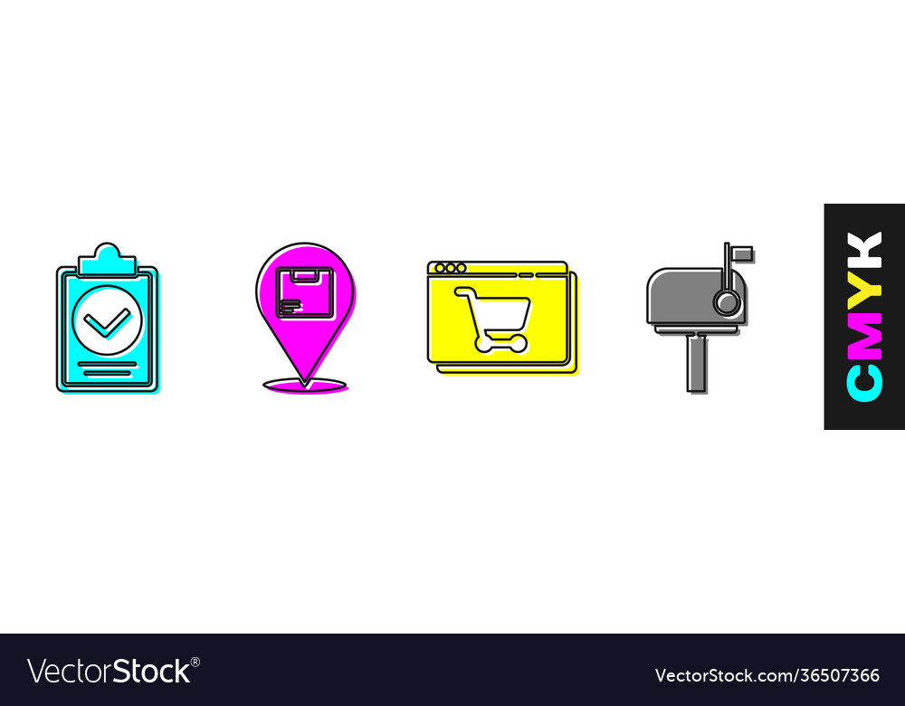 Set verification delivery list clipboard vector image Set verification delivery list clipboard