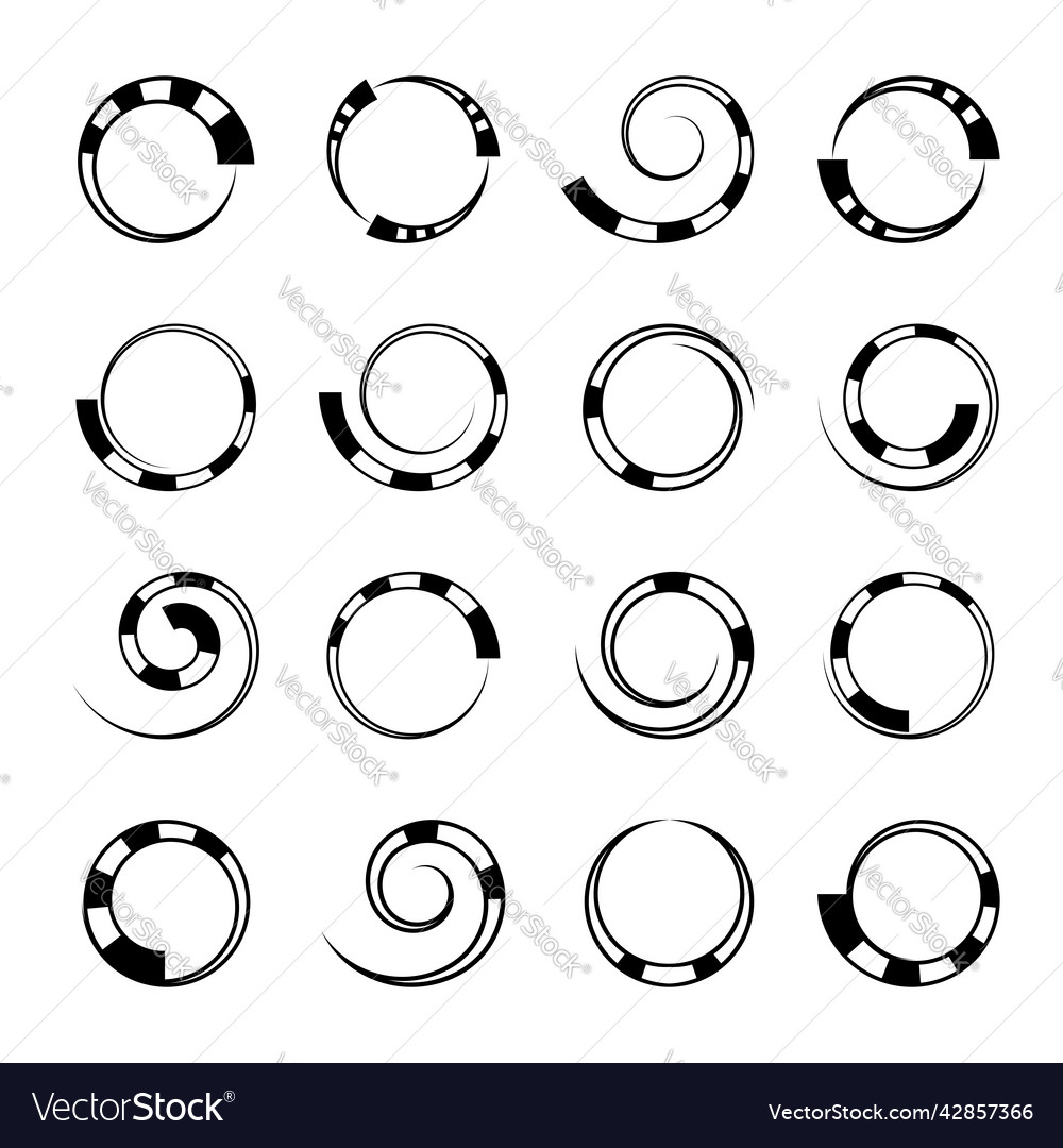 Spiral circular design elements