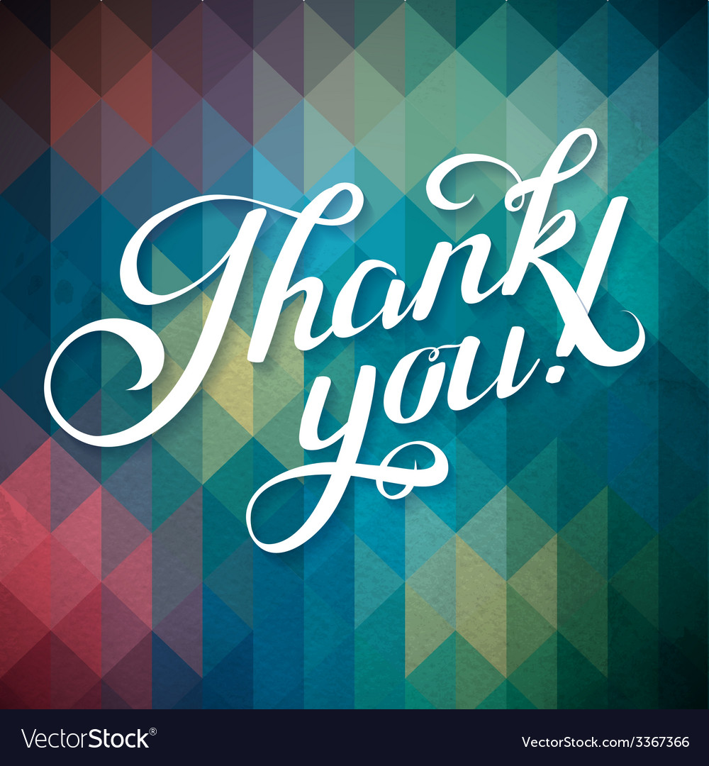 Thank you hand lettering Royalty Free Vector Image