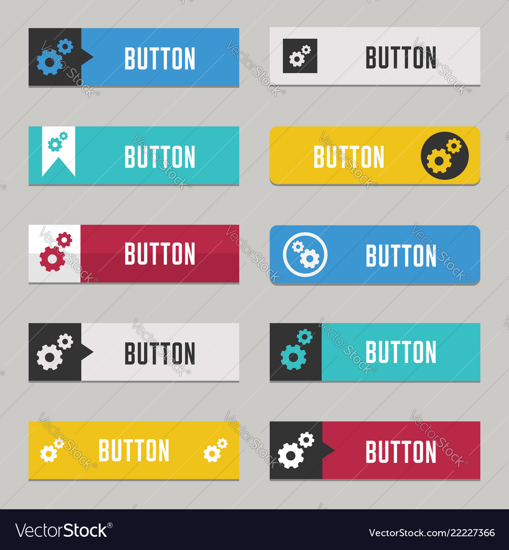 User interface buttons design set