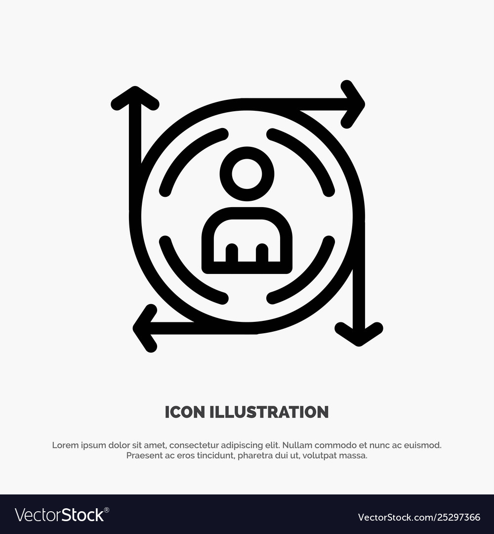 User predication arrow path line icon vector image User predication arrow path line icon