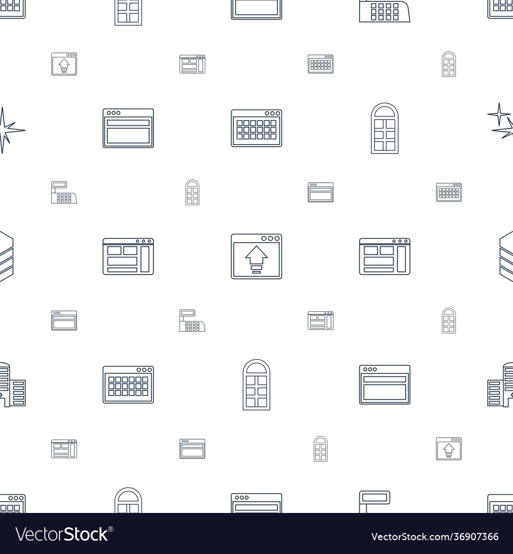 Window icons pattern seamless white background