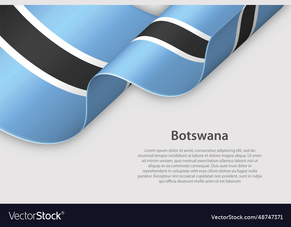 3d ribbon with national flag botswana isolated