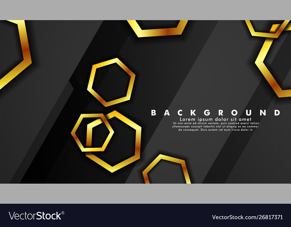 Background design that overlaps with hexagon gold