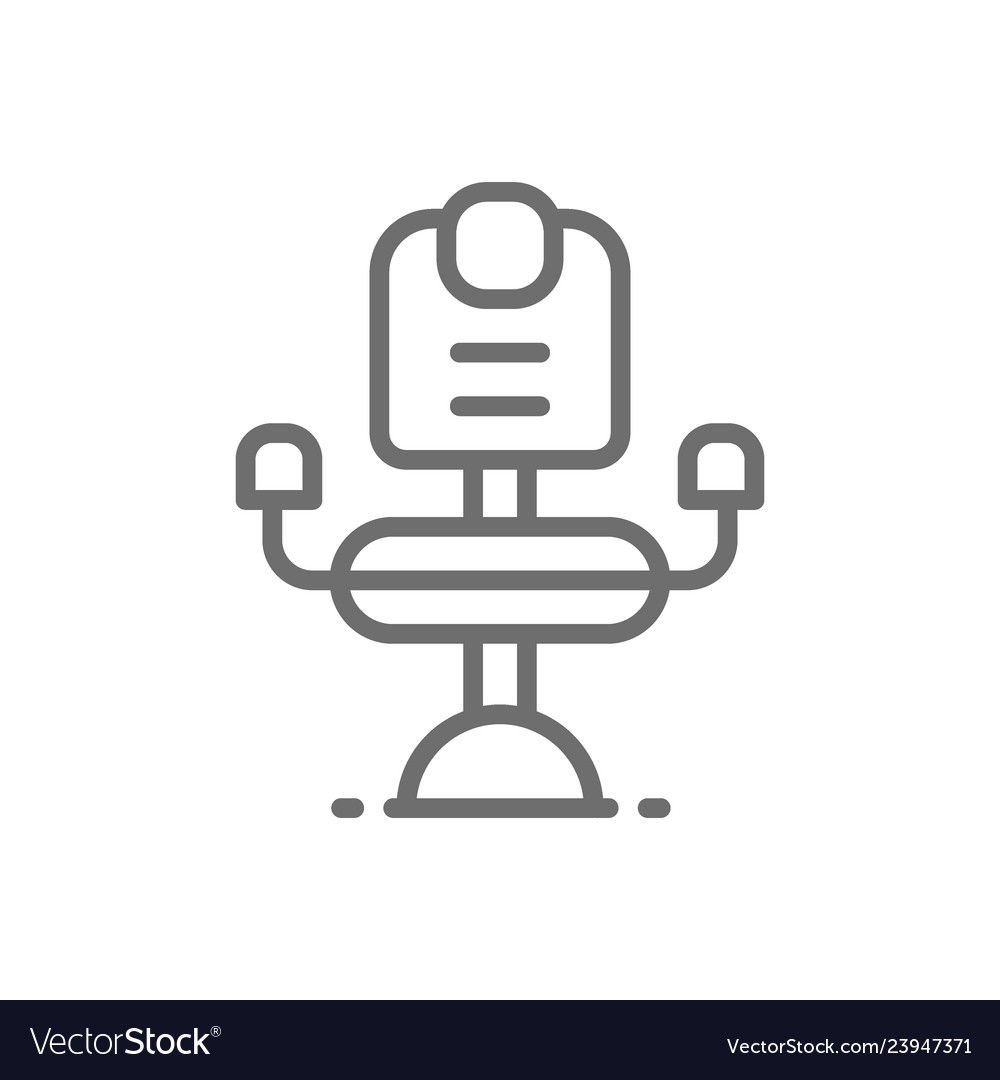 Barber chair hairdresser line icon