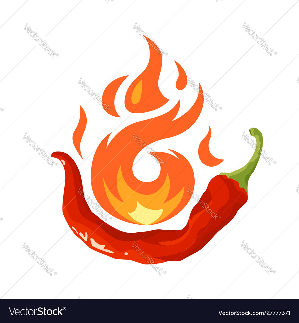 Chili pepper icon in flat style Royalty Free Vector Image