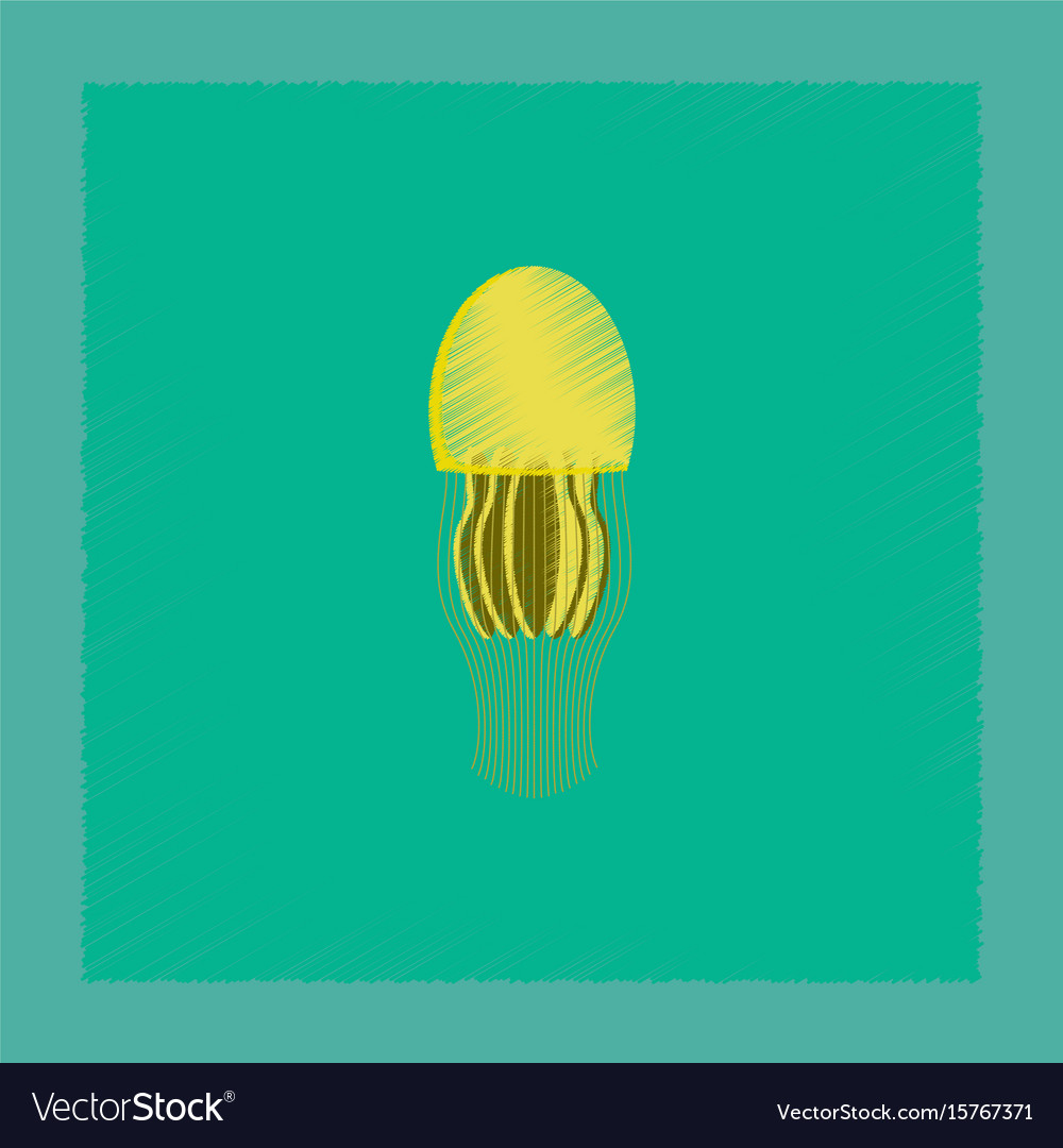 Flat shading style biology jellyfish