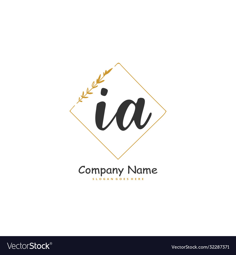 I a ia erste Handschrift und Unterschrift Logo