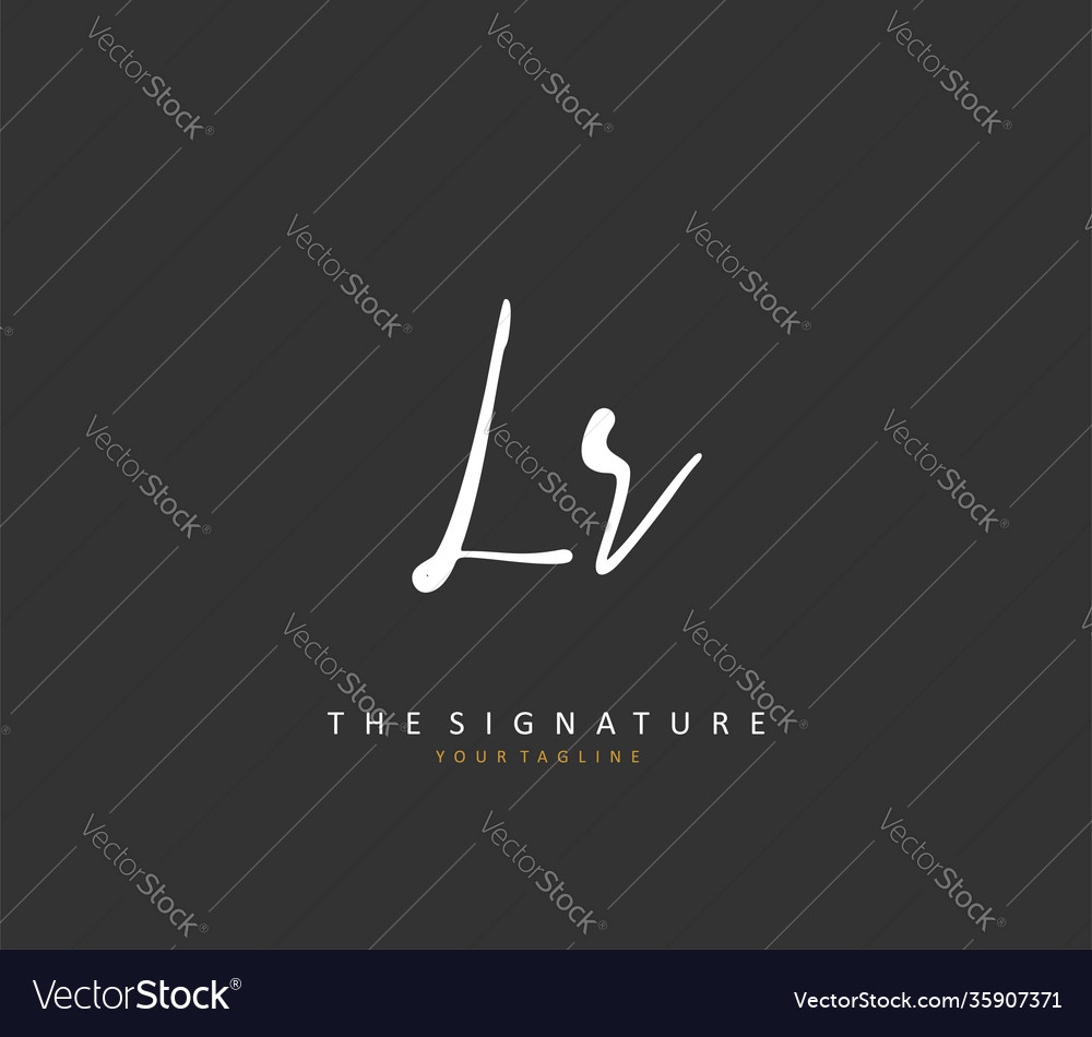 Lr initial letter handwriting and signature logo Vector Image