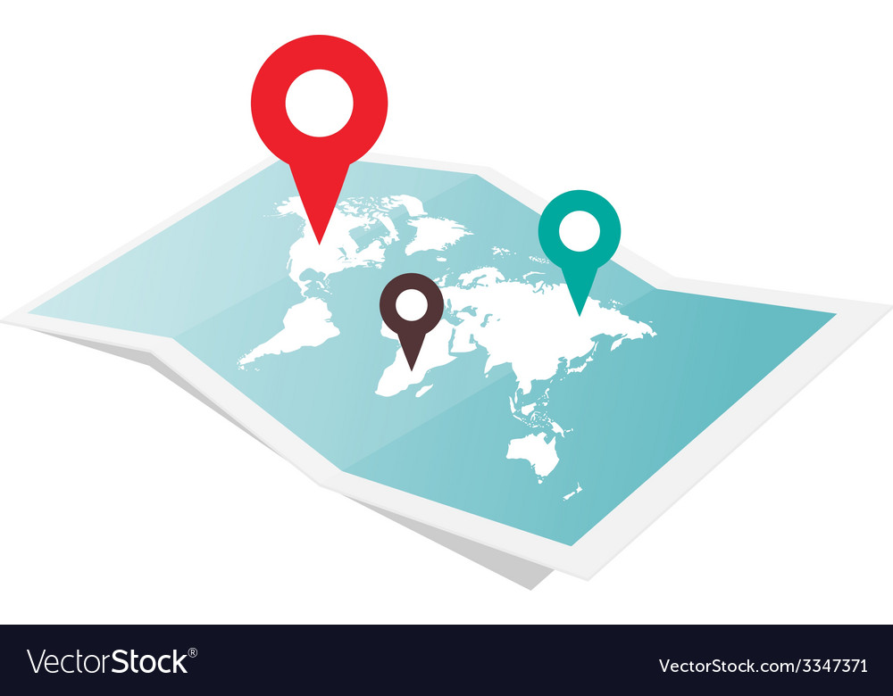 Map with pin pointer Royalty Free Vector Image