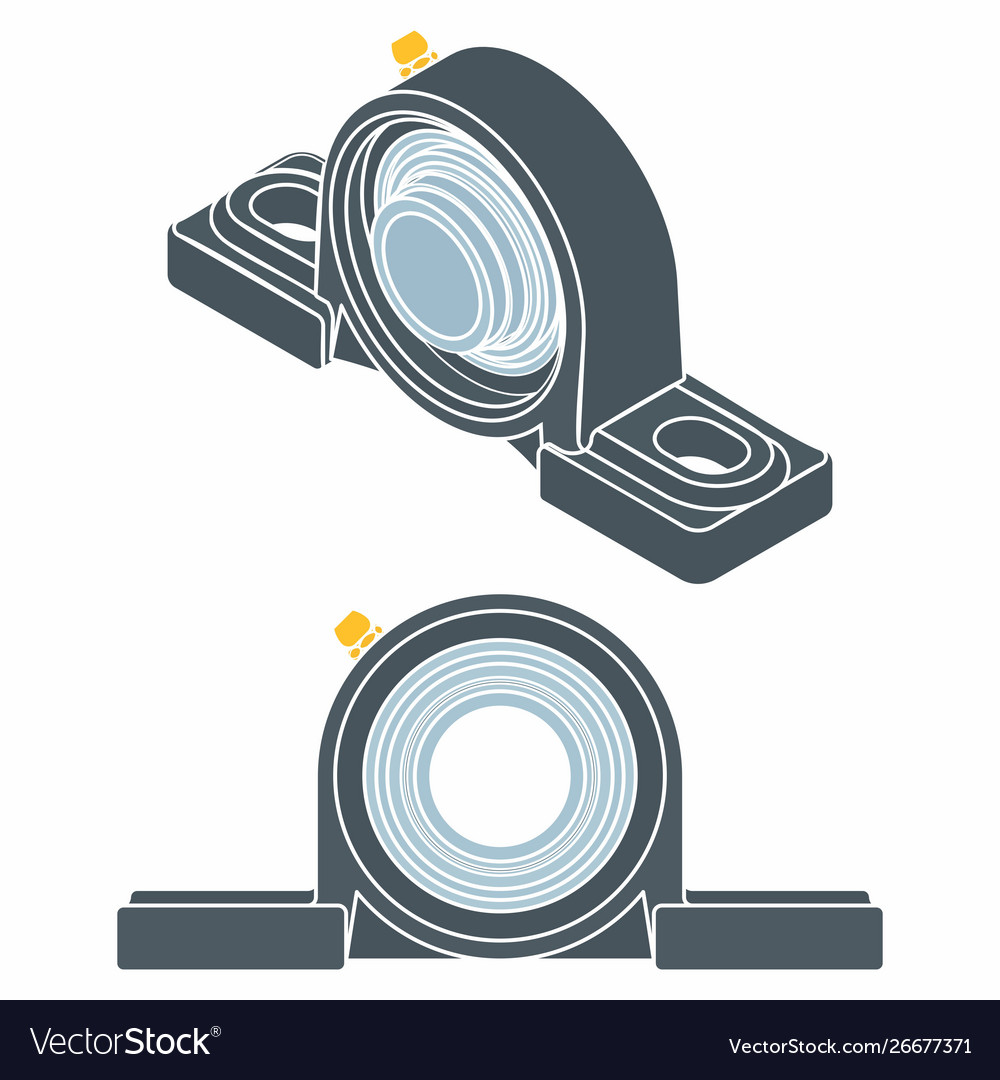 Plummer block bearing without outline and colored Vector Image Plummer block bearing without outline and colored