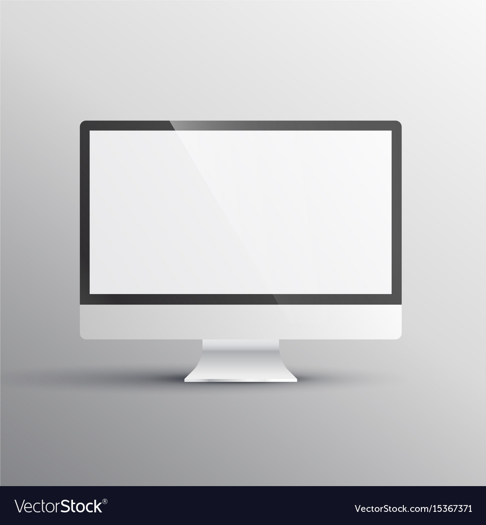 Realistic computer mockup template