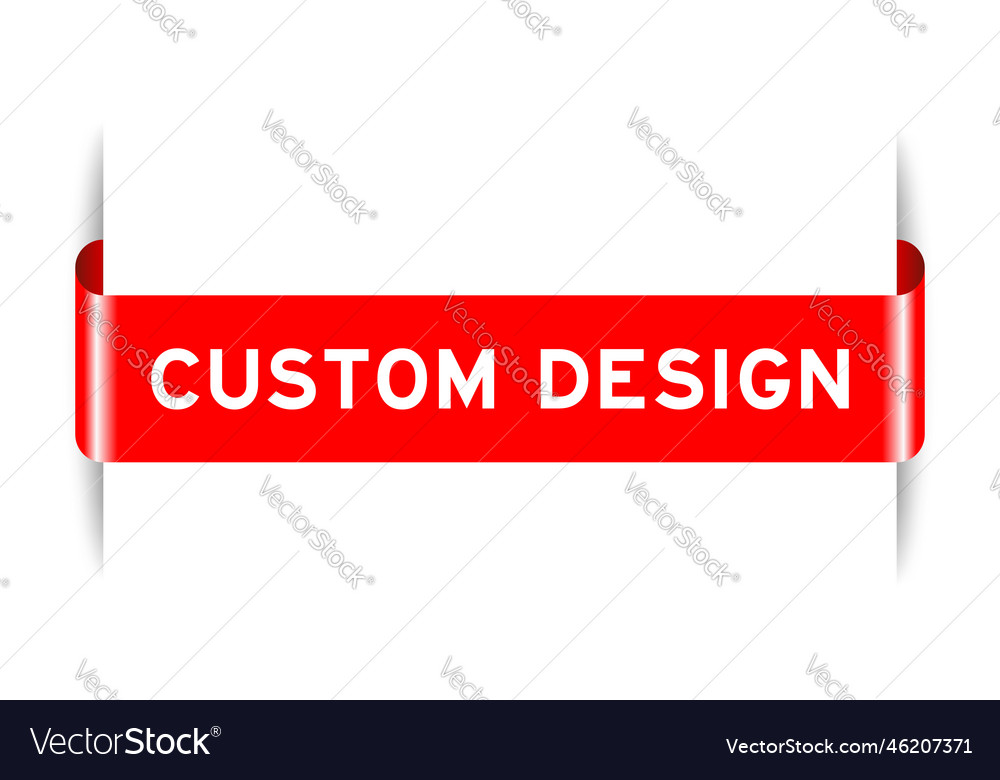 Red color inserted label banner with word custom Vector Image Red color inserted label banner with word custom