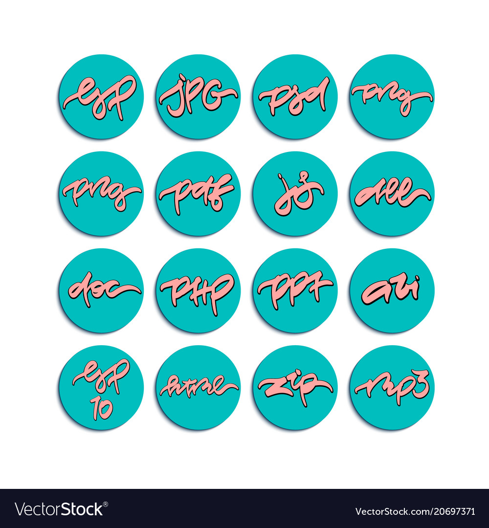 Round icons for file formats