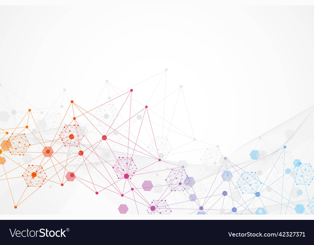Science network pattern connecting lines and dots