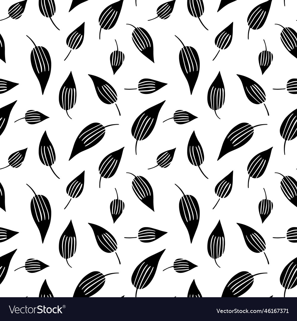 Seamless pattern with leaves repeatable Vector Image Seamless pattern with leaves repeatable