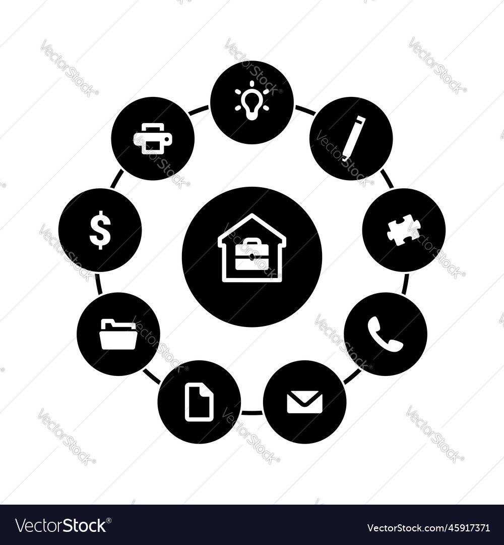 Set of simple icons on a theme remote work