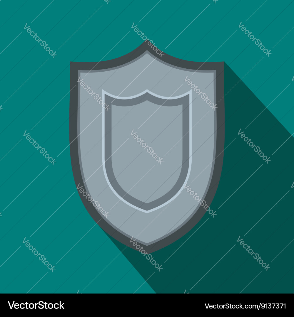 Shield icon flat style Royalty Free Vector Image