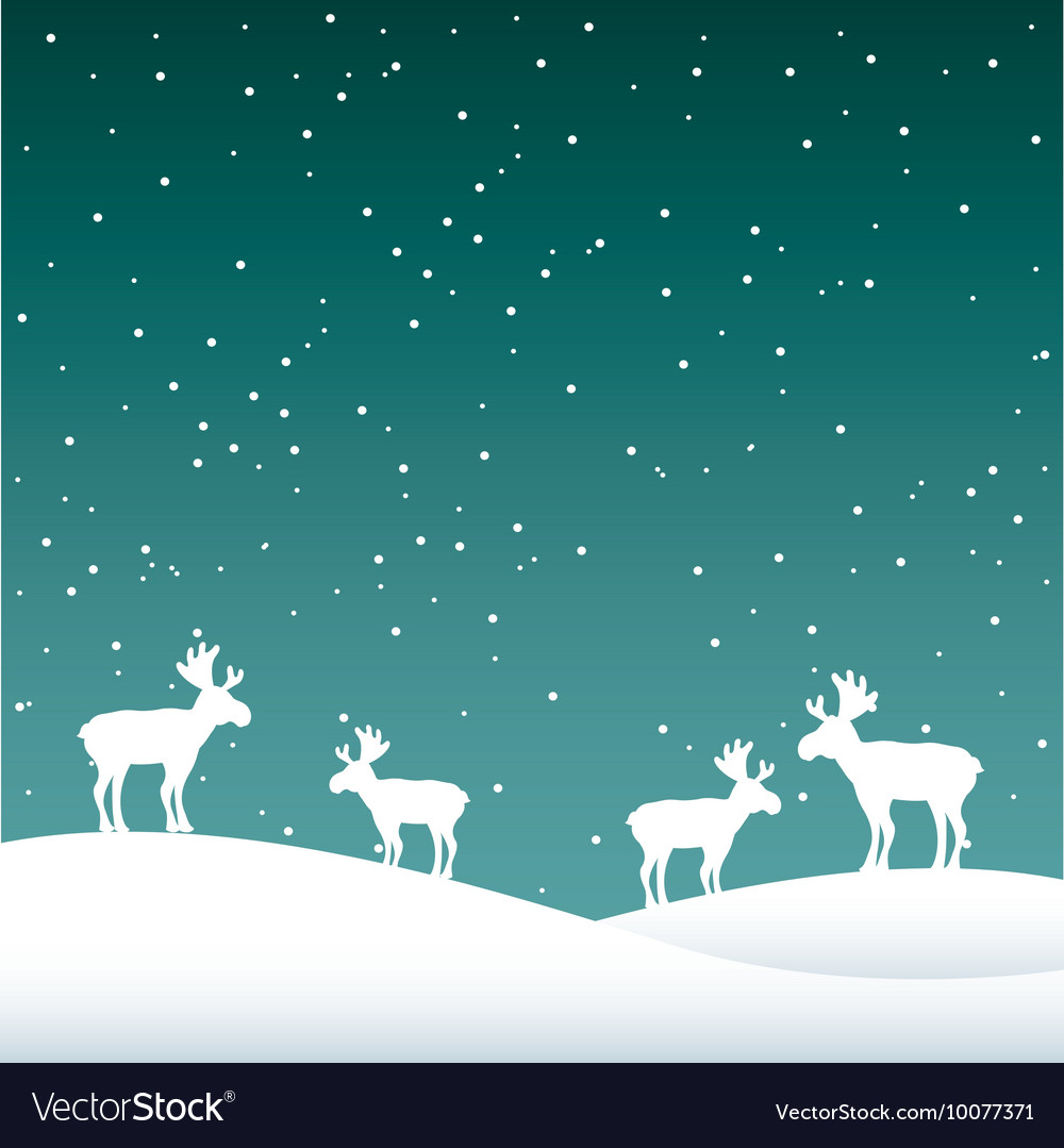 Snowscape night background icon