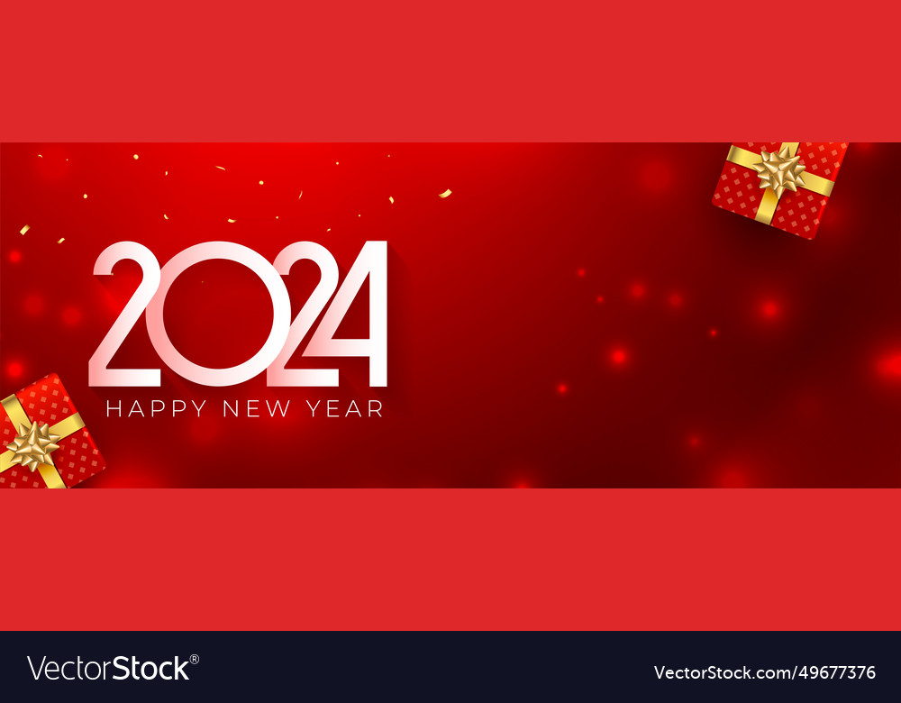 2024 new year winter festive banner Royalty Free Vector