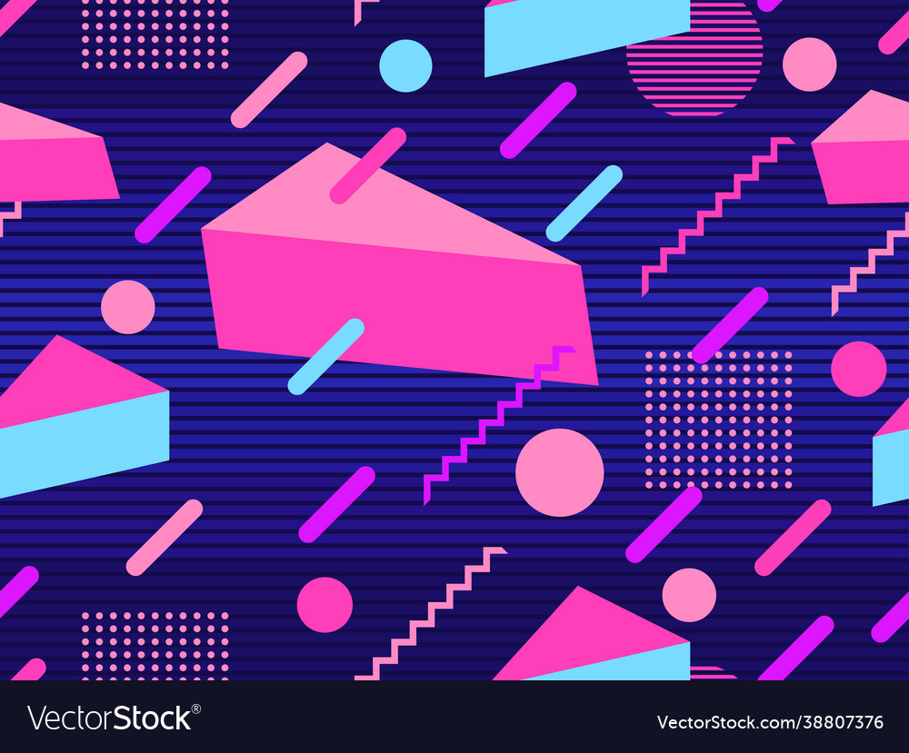 80s geometric seamless pattern in memphis style Vector Image