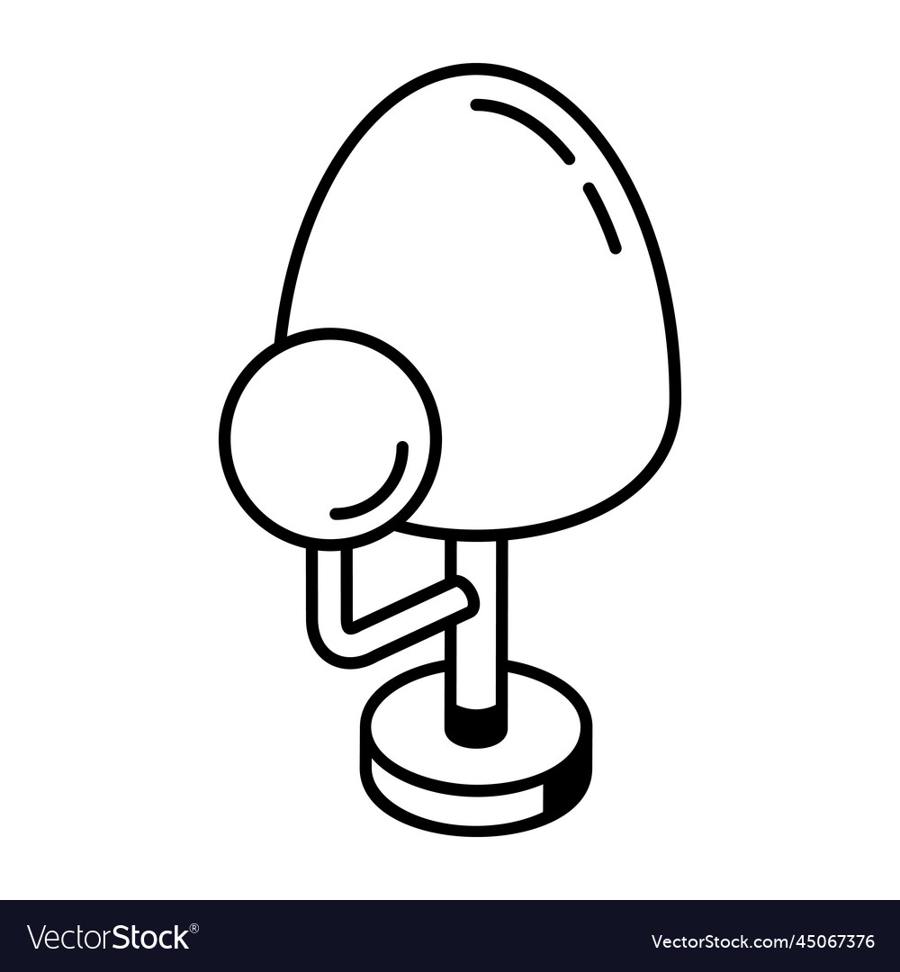 A linear isometric icon of round tree