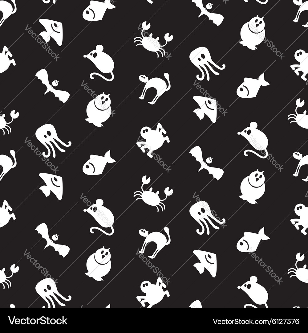 Animals icons seamless pattern Royalty Free Vector Image