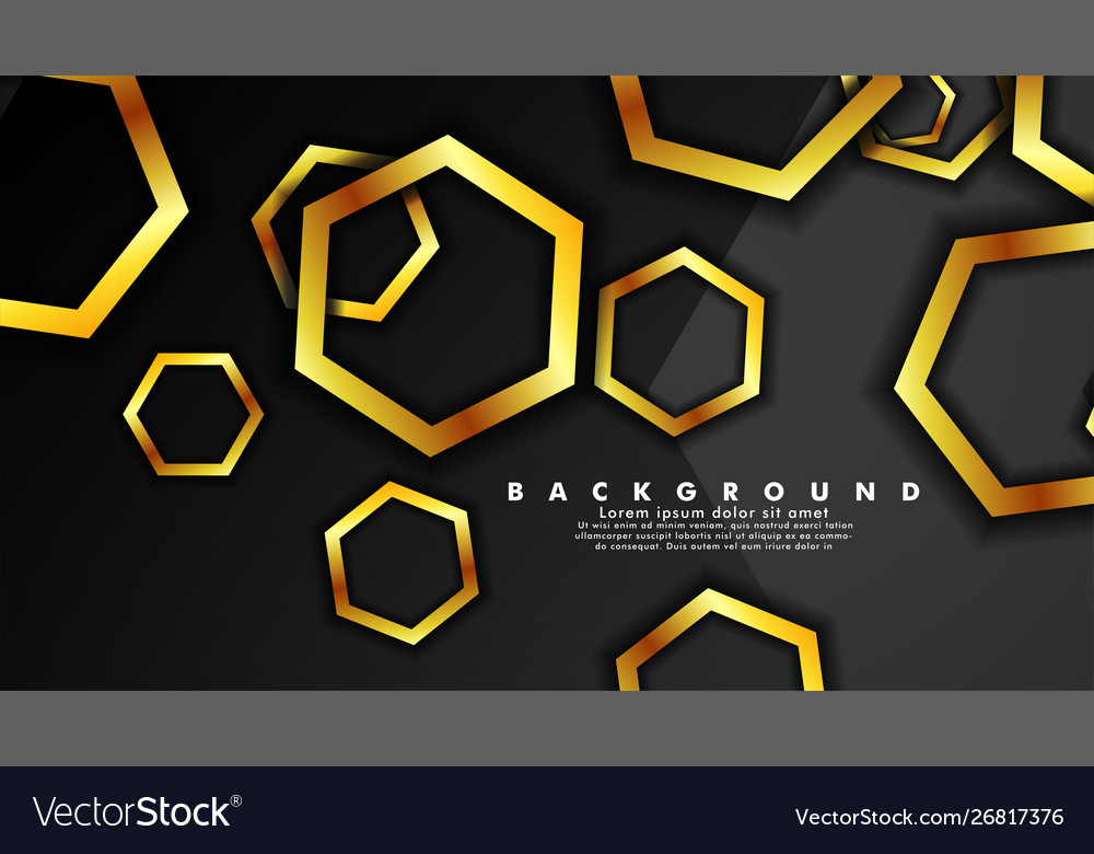 Background design that overlaps with hexagon gold Vector Image Background design that overlaps with hexagon gold