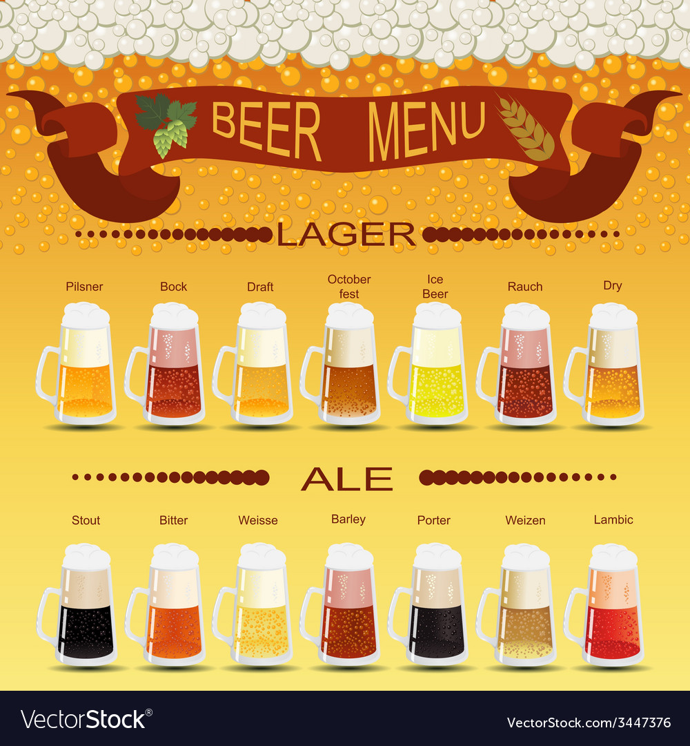 Beer menu set creating your own infographics