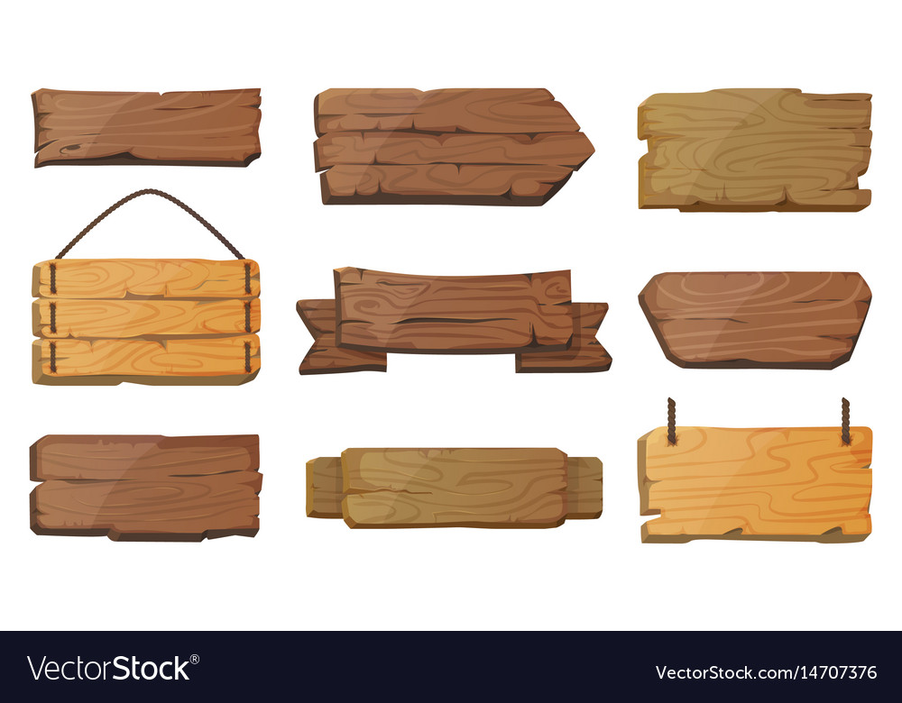 Blank Or Empty West Signboards Wood Plank Vector Image