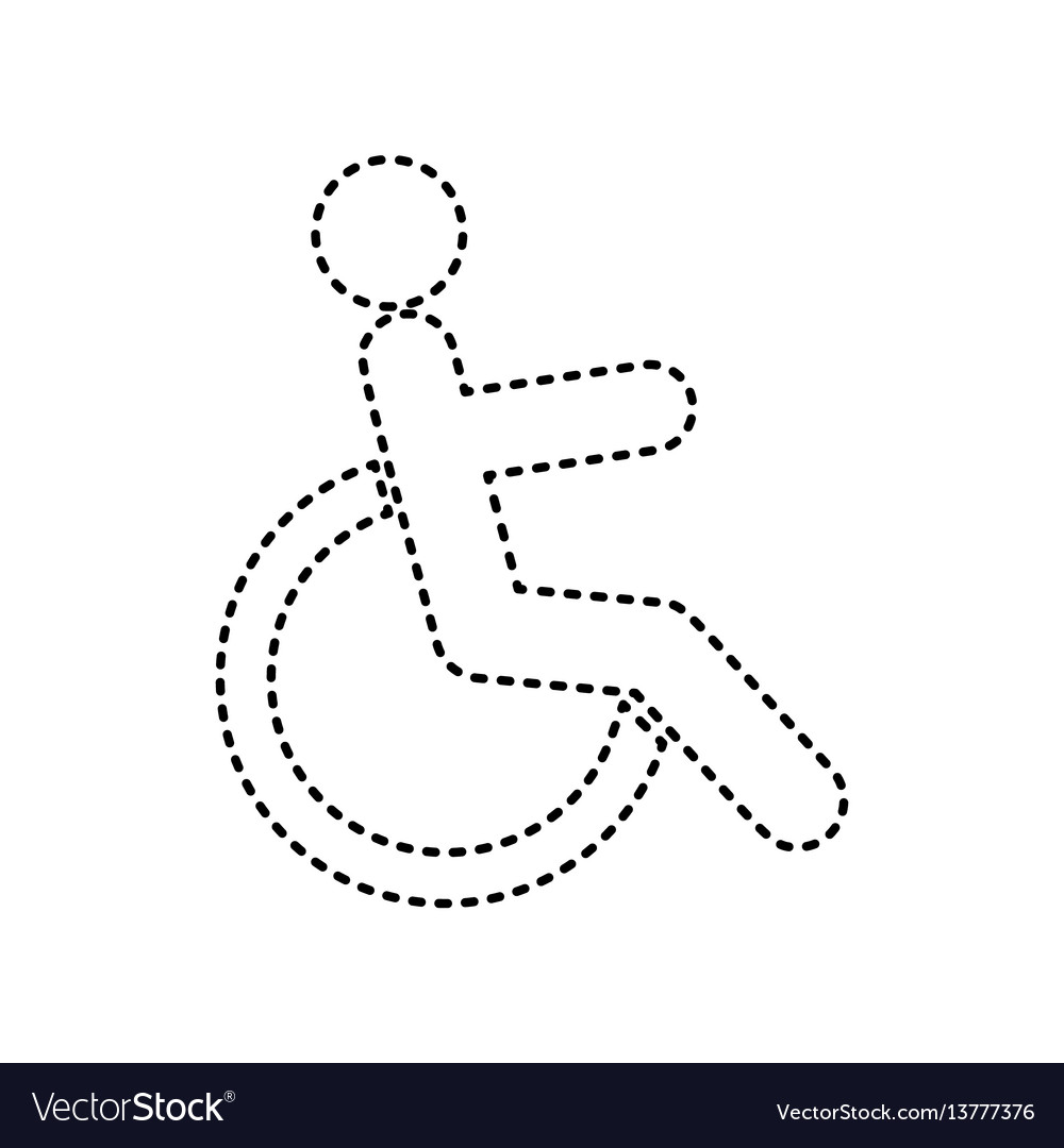 Disabled sign black dashed