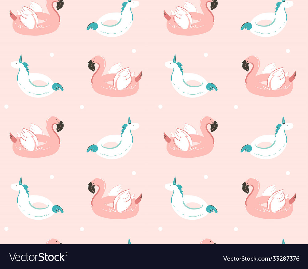 Flamingo & Unicorn Pool Pattern