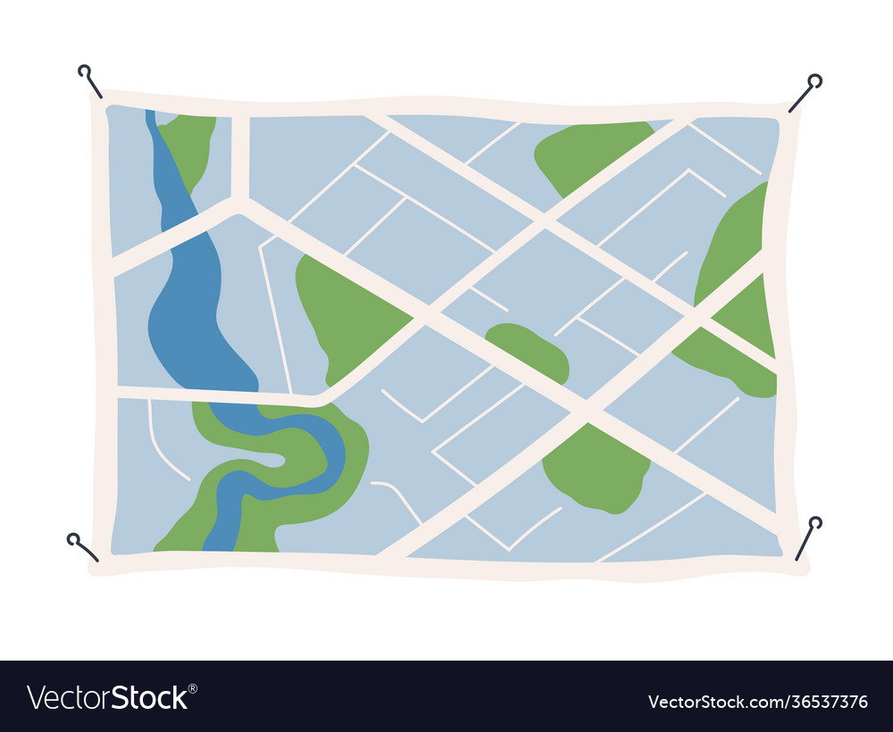 Generic City Map With Signs Streets Roads And Vector Image