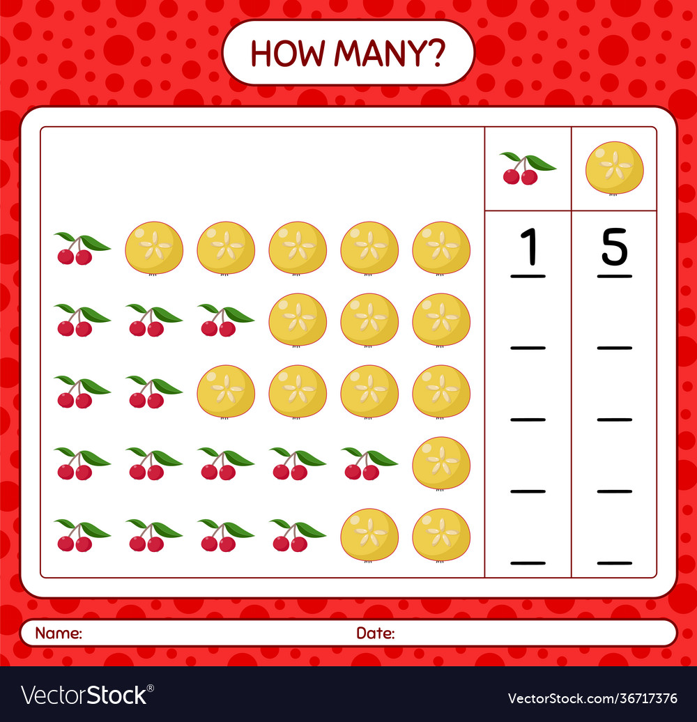 How many counting game with indian prune vector image How many counting game with indian prune