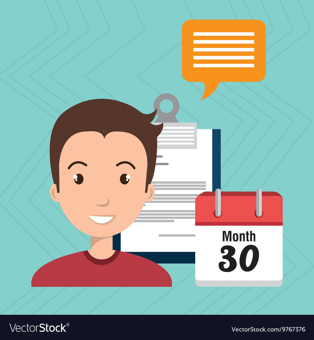 Man with papers isolated icon design