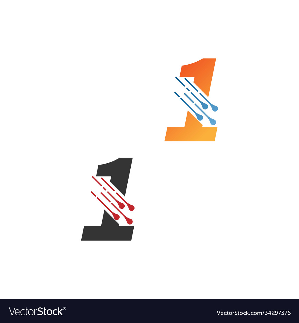 Number 1 simple tech logo with circuit lines