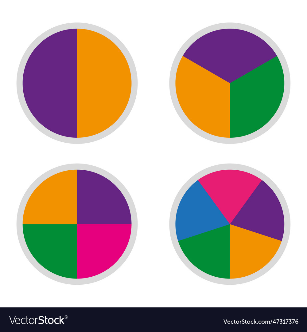 Pie chart graph elements vector image Pie chart graph elements