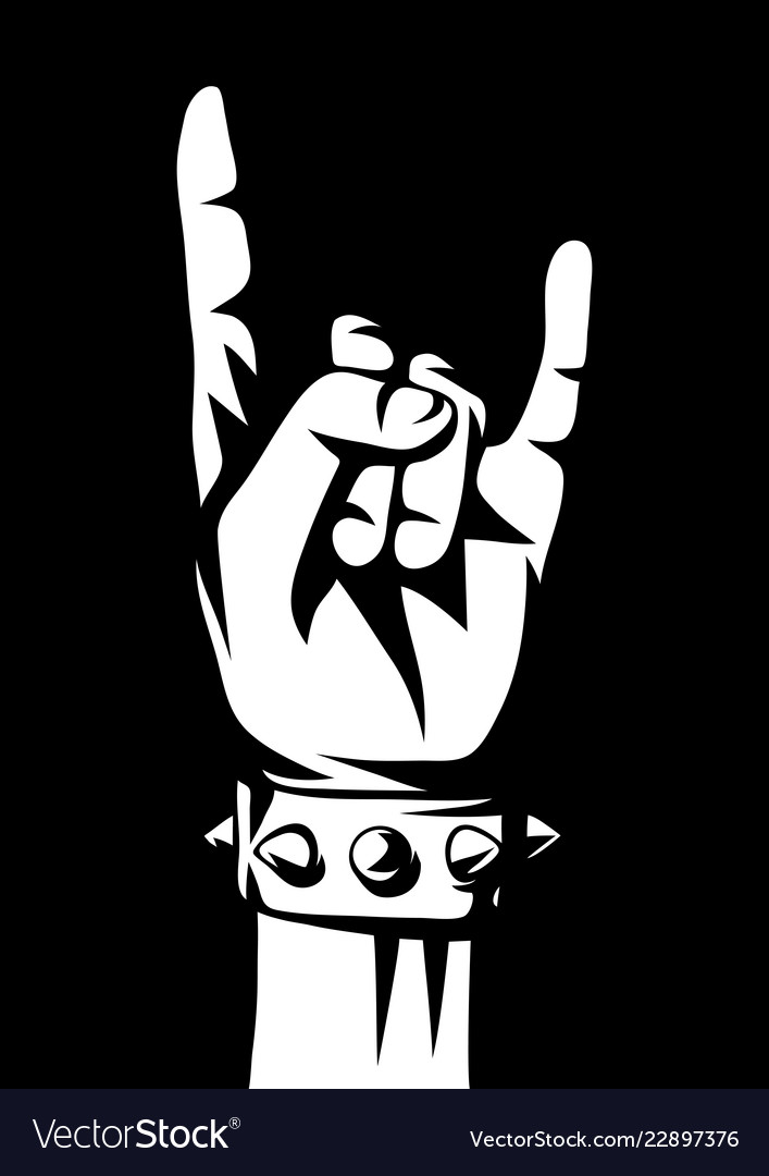 Rock And Roll Or Heavy Metal Hand Sign Royalty Free Vector