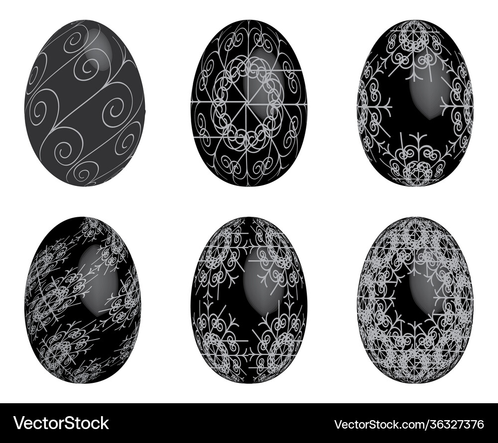Set isolated easter eggs on a white background Vector Image