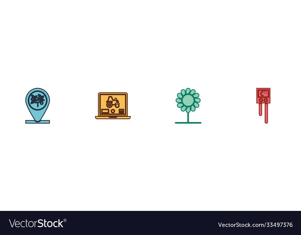 Set location and tree laptop application vector image Set location and tree laptop application