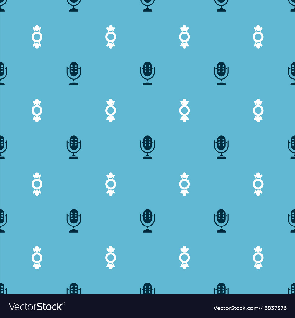 Set microphone and candy on seamless pattern Vector Image Set microphone and candy on seamless pattern