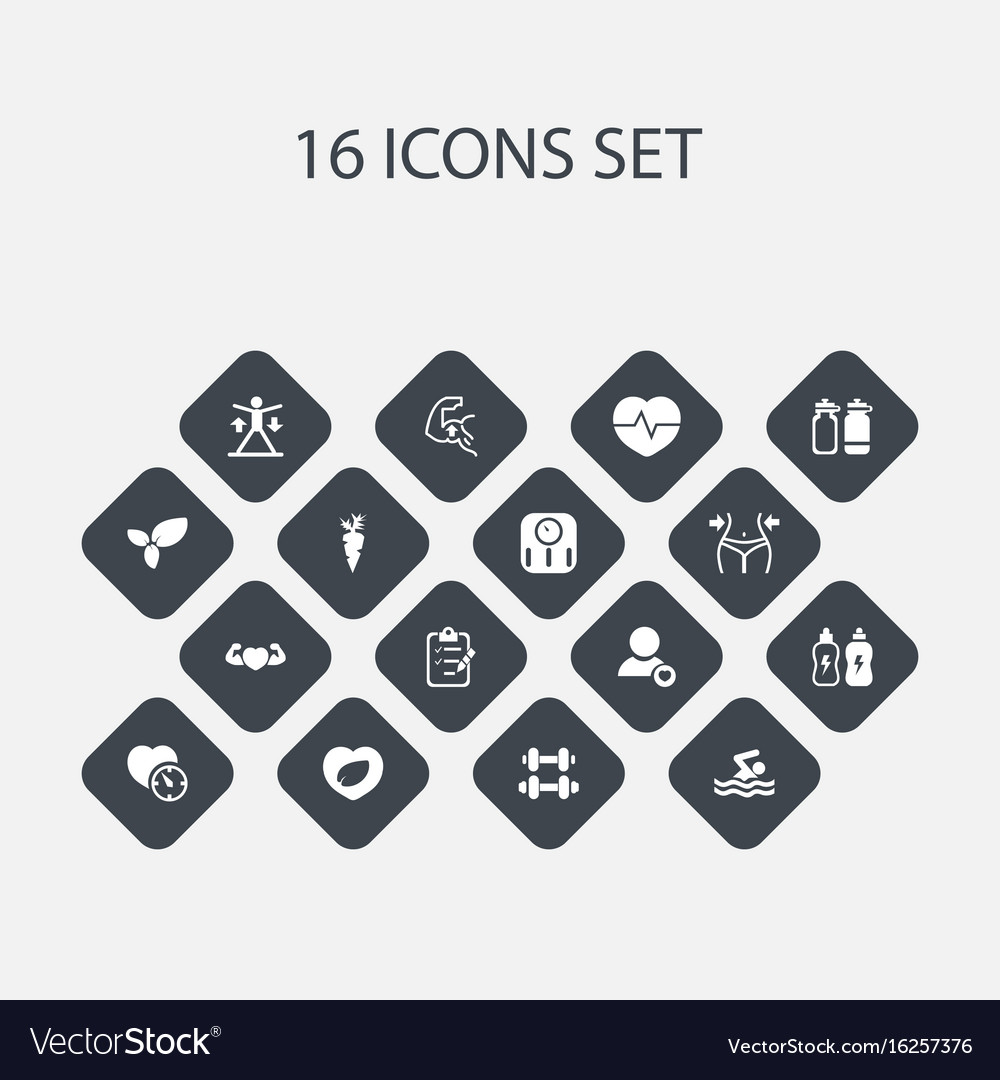 Set of 16 editable training icons includes