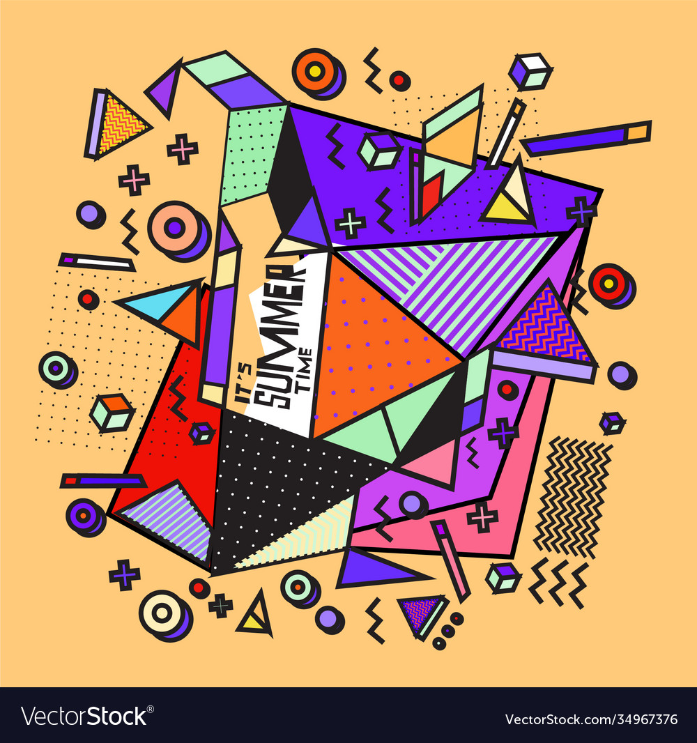 Triangle geometric forms for summer design event Vector Image Triangle geometric forms for summer design event
