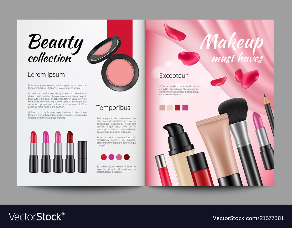 Elegant skin care magazine template Stock Vector