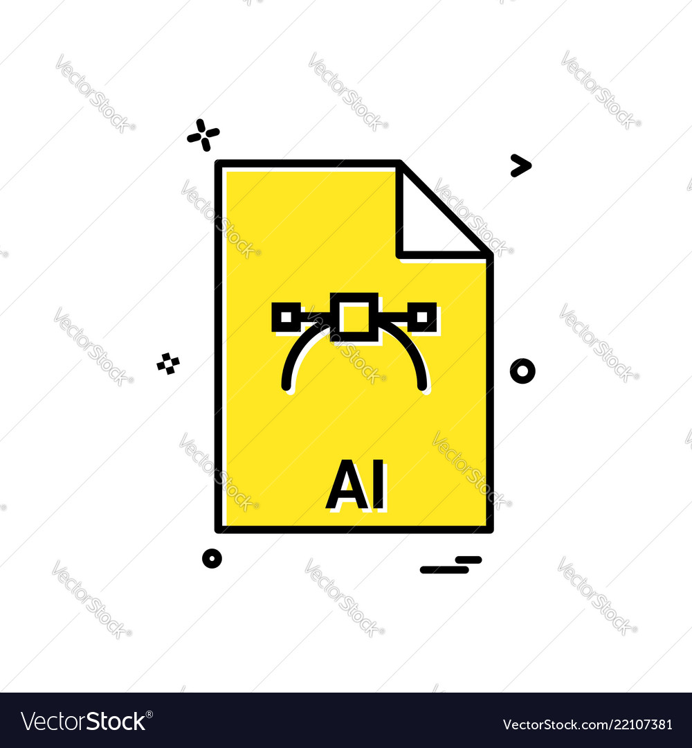 Ai file extension format icon design vector image Ai file extension format icon design