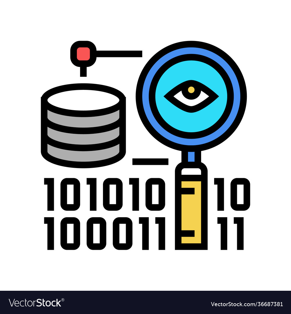 Analysis binary digital processing color icon