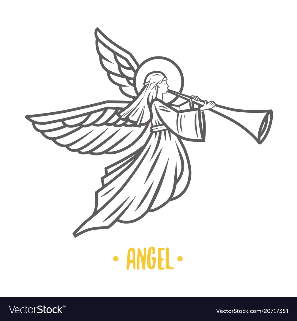 Angels of god cartoon Royalty Free Vector Image